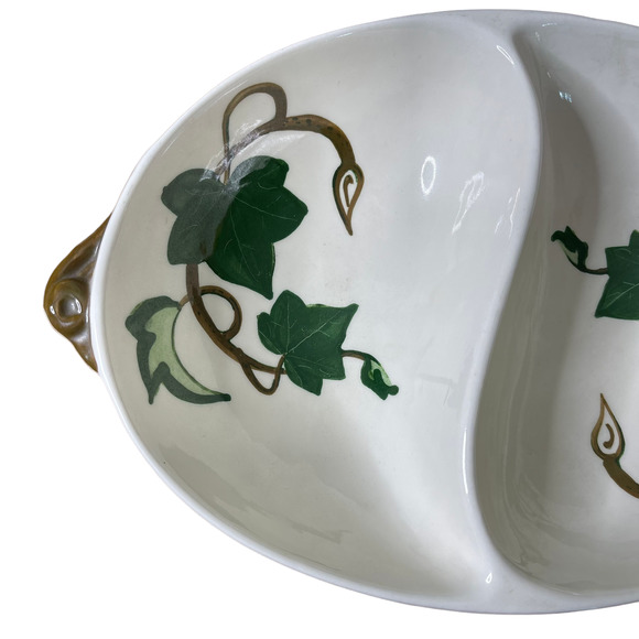 Vintage Metlox Poppytrail Divided Bowl California 9.75" X 7.25" Floral Pattern - Picture 2 of 8